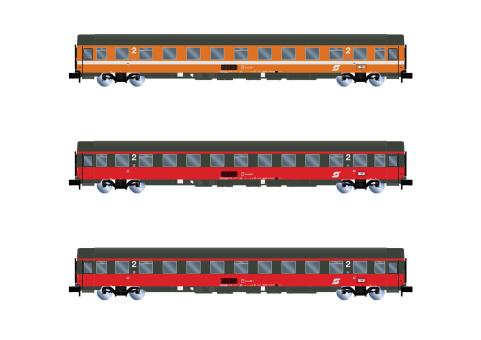 Arnold 3-tlg. Set ÖBB 2. Klasse Reisezugwagen, Ep. IV-V, Eur 