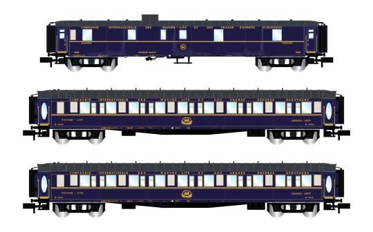 Arnold 3-tlg. Set Train Bleu Reisezugwagen, Ep. III, CIWL 