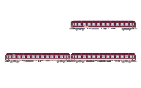 Rivarossi 3-tlg. Set Liegewagen, 1 x Bcm243, 1 x Bcm246 1 x Bvcmz, Ep. V-VI Euro 