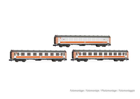 Arnold 3tlg.Set Reisezugwg. 5000 weiss/rot RENFE Ep.V HN4454 