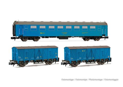 Arnold 3tlg.Tajo de Via,Wg,5000+2xJ3 blau, RENFE Ep.IV/V HN4457 