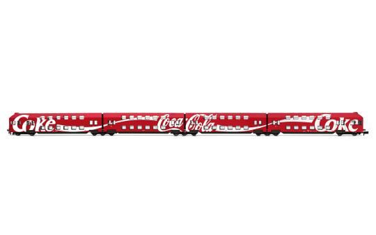 Arnold 4-teiliger Doppelstockwagen der Bauart DBv,DB AG Coca-Cola-Werbung, Ep. I 