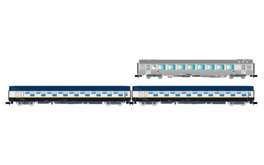 Arnold 3-teiliges Set Train Expo, Set Nr. 3, T2-Schlafwagen + Barwagen,SNCF Ep. 
