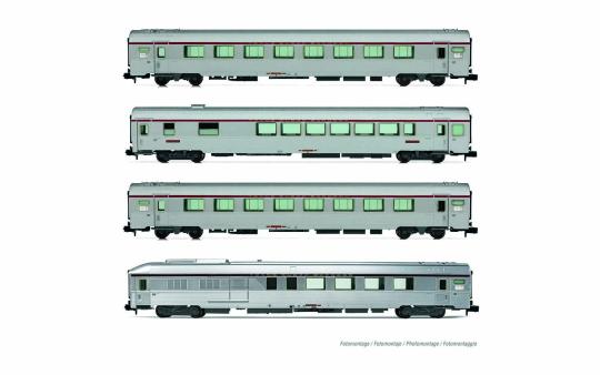 Arnold 4-tlg. Set klimatisierter Reisezugwagen der Bauart Mi 