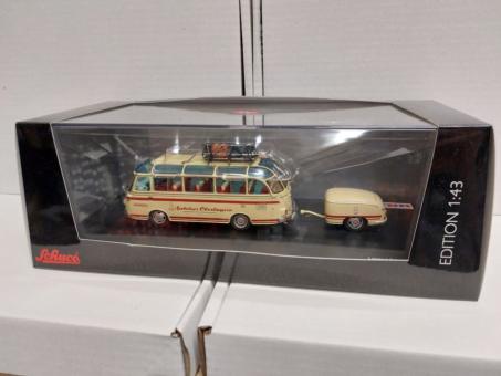 Schuco 1:43 Setra S6 Autobus Oberbayern m.Anhänger 