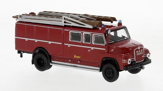 Brekina Feuerwehr MAN 450 HA LF 16 rot, schwarz, 1965, 