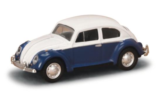 Schuco 1:87 VW Käfer blau/weiß 