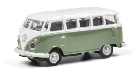 Schuco 1:87 VW T1 Samba grün/weiß 