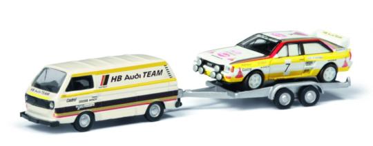 Spark/Schuco 1:87 VW T3b HB AUDI SPORT m.Anh.u. Audi Quattro 