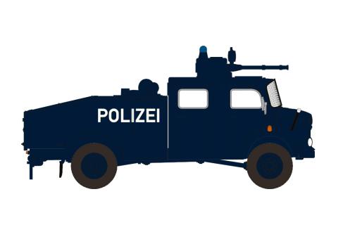Brekina Mercedes-Benz LA1113 Wasserwerfer der Berliner Poliz 