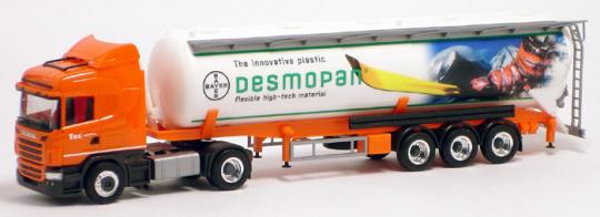 Herpa LKW Scania R Highl/Aerop. Kippsilo-SZ VOS Bayer Desmop 