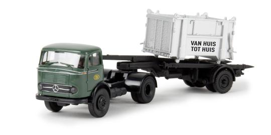 Brekina MB LPS 338 Sattelzug mit offenem Container der B Belgien 