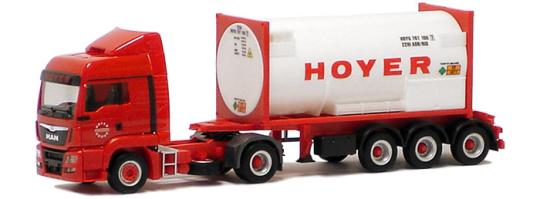 Herpa LKW MAN TG-S LX/Aerop. Tank-Cont-SZ Hoyer Euro 6 