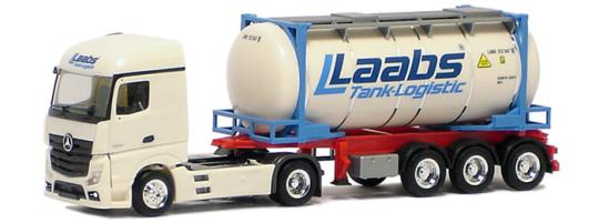 Herpa LKW MB Actros 11 Streamspace Tank-Cont-Sz Laabs Spediton 
