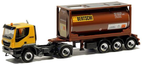 Herpa LKW Iveco Stralis XP Tank-Cont-Sz Bertschi 