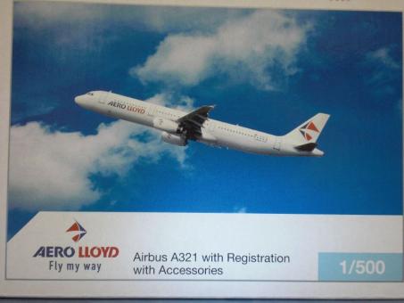 Herpa Wings 1:500 Aero Lloyd Airbus A321 Diorama Set in Exkl 