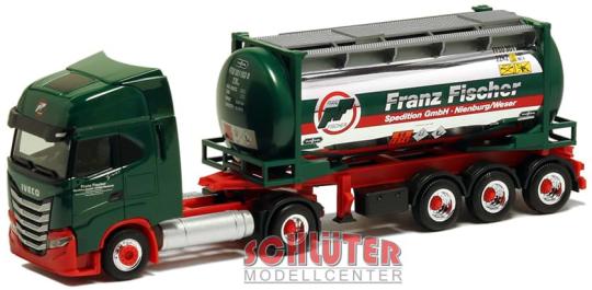 Herpa LKW Iveco S-Way Tank-Cont-SZ Franz Fischer 