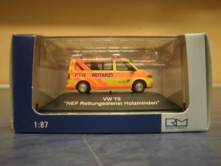 Rietze VW T5 Bus Transporter GP Rettungsdienst Holzminden 