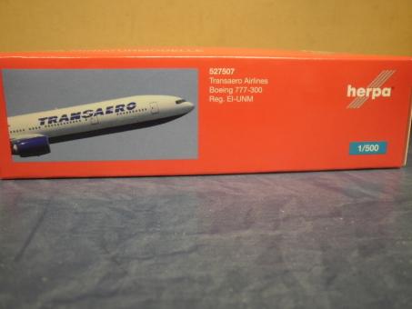 Herpa Wings 1:500 Boeing 777-300 Transaero Airlines 527507 