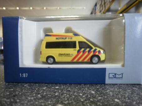 Rietze VW T5 ´10 Ambulanz Mobile Hornis Silver Rettungsdienst Radeberg 53438 