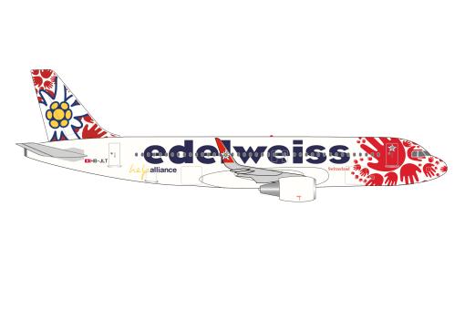 Herpa Wings 1:500 Airbus A 320 edelweiss Help Alliance 