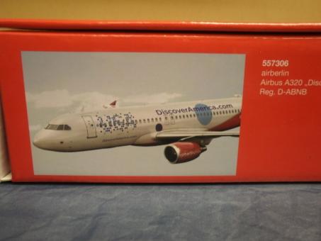Herpa Wings 1:200 Airbus A 320 Air Berlin Discover USA 557306 