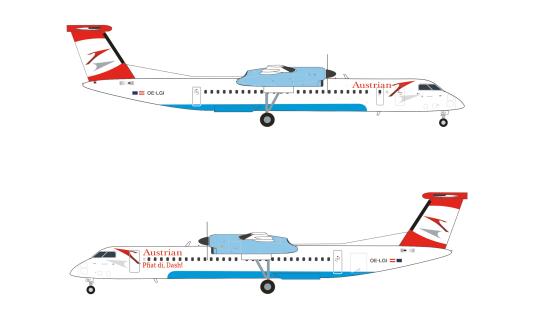 Herpa Wings 1:200 Bombardier Q400 Austrian Pfiat di, Dash 571968 