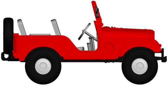 Brekina PKW Jeep Universal, rot 58904 