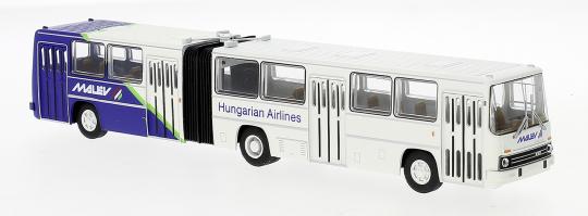 Brekina Gelenkbus Ikarus 280.02 weiss dunkelblau 1985 Malev 