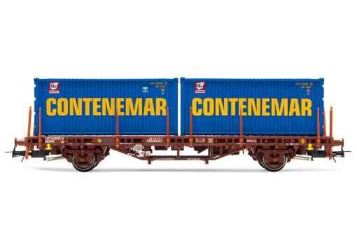 Electrotren 2achsige Containerwagen MC1, mit 2x20 Cont. Contenemar, RENFE, Ep.IV 