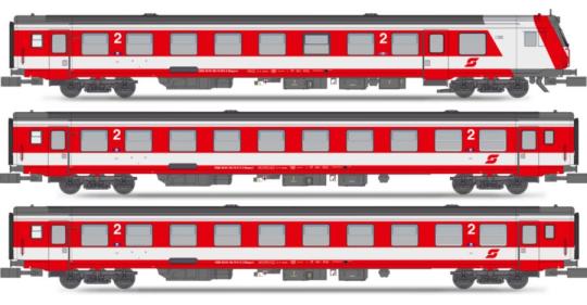 Jägerndorfer N 3er Set Inlandsreisezugwagen ÖBB, Ep.IV, Spar 