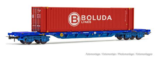 Electrotren 4-achs. Containertragwagen MMC3,TRANSFESA 45’ Cont Boluda, Ep. VI HE 