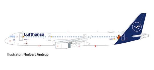 Herpa Snap Wings 1:200 Airbus A321 Lufthansa Die Maus 