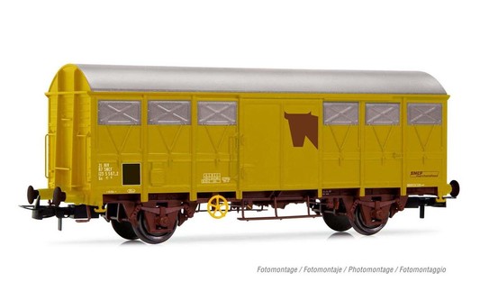Jouef gedeckter Güterwagen Tpe G41 für Viehtransport,gelb, SNCF, Epo. IV-V 6189_ 