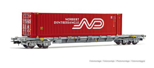 Jouef 4-achs. Containerwagen Sgss, SNCF 45\' Cont Norbert Dentressangle, Ep. V-VI 