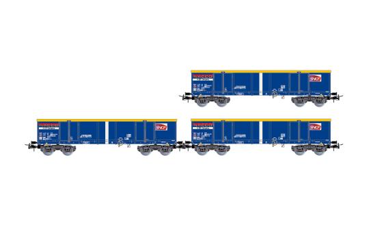 Jouef 3-teiliges Set offener GüterWagen Eamnos,SNCF  Ep. VI HJ6293 