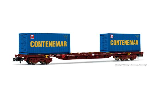 Arnold 4-achs. 60`Containerwagen MMC, 45 Cont. Marcotran, RENFE, Ep. VI 6461_HN 
