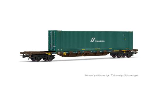 Rivarossi 4-achs. Containerwagen Sgnss,FS CEMAT 45\' Cont Trenitalia, Ep. V-VI HR 