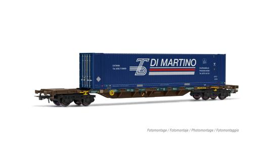 Rivarossi 4-achs. Containerwagen Sgnss, FS CEMAT 45\' Cont Di Martino, Ep. V-VI H 