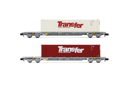 Arnold 2er Set 4achs. 60`Containerwg. , bel. 45\' Cont Trans-Fer  SNCGF Ep. V 