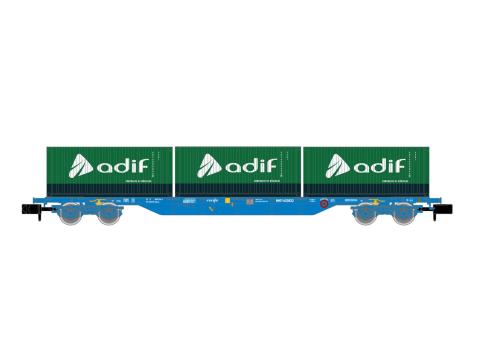 Arnold Containerwg. mit 3 x 20`Cont.adif, RENFE Ep. VI HN6651 