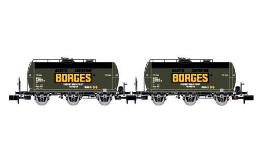 Arnold 2-tlg. Set dreiachsiger Kesselwagen RENFE Borges, Ep. III HN6673 
