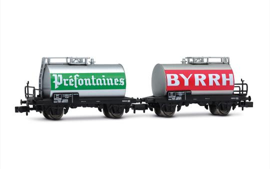Arnold 2-tlg. Set 2-achs. Kesselwagen BYRRH Ep. IV SNCF 