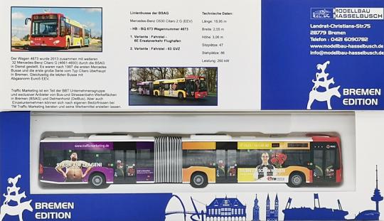 Rietze Gelenkbus MB O 530G 11 BSAG Traffic Marketing- 63 GV 