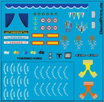 Decals LKW-Dekor - Ausschmückungsteile, blau (6 x 6 cm) 