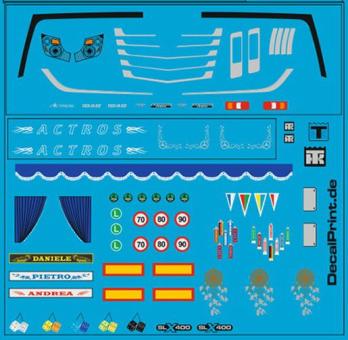 Decals LKW-Dekor - Ausschmückungsteile für Actros MP4 (6 x 6 