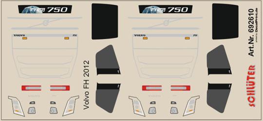 Decals für LKW-Details für Volvo FH 2012 (7,9 x 3,7 cm) 