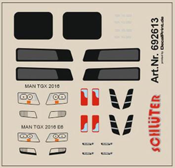 Decals für LKW-Details für MAN TGX 2016 + MAN TGX 2016 E6 (3.8 x 3.7 cm) 