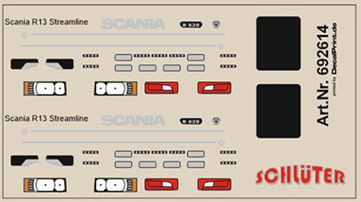 Decals für LKW-Details für Scania R13 Streamline (5 x 2,7 cm) 