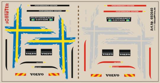 Decals für LKW-Dekor für Volvo GL FH 2013 (blau/gelb + silber) (9,8 x 5,0 cm) 